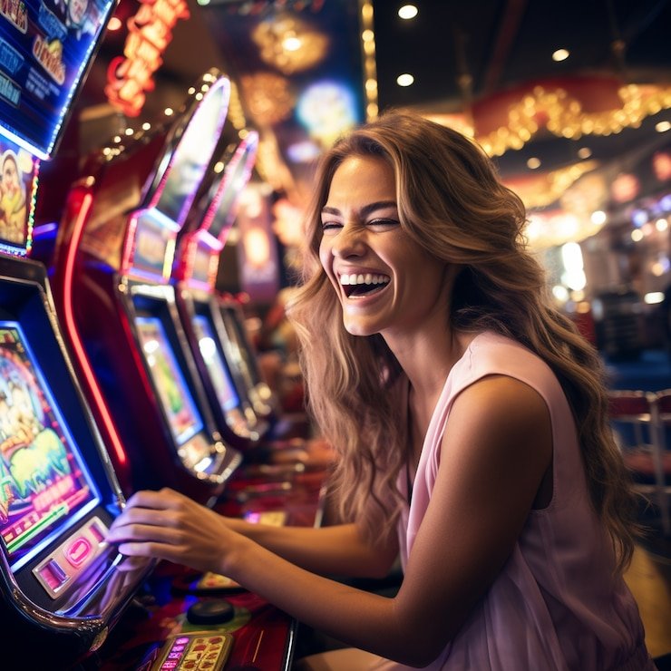 Studio live dealer kiosgame dengan meja blackjack dan roulette dalam resolusi HD